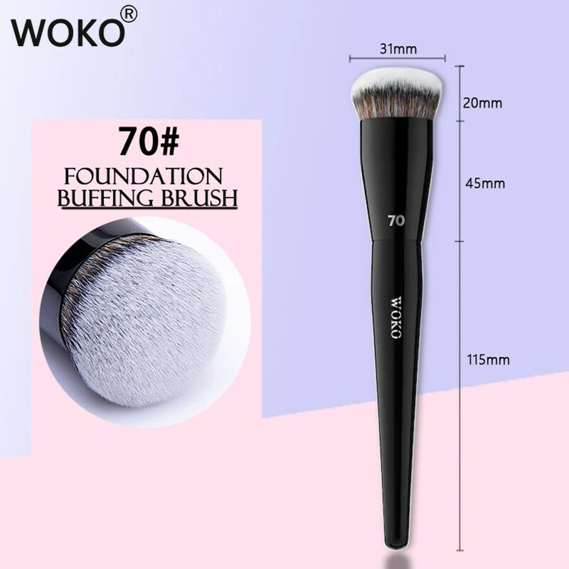 Flat Top Foundation Makeup Brushes Flat Angled Synthetic Hair Face Contour Foundation Liquid Cream Bronzer Buffing Makeup Tool