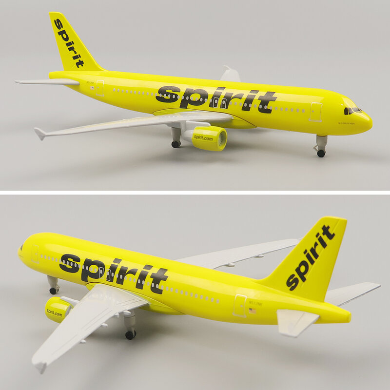 Modelo de avión de Metal 20cm 1:400 Spirit número A320 réplica de Metal Material de aleación con tren de aterrizaje juguetes para niños regalo de cumpleaños