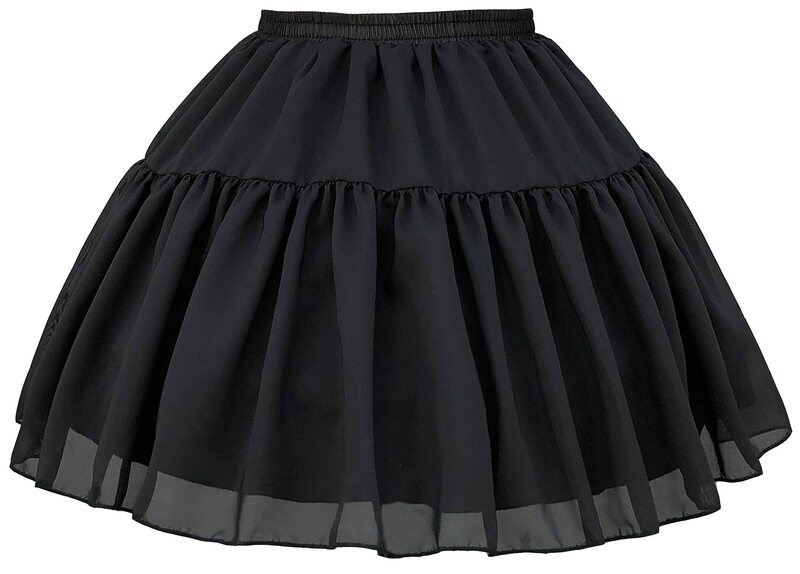 Girls Lolita Underwear Cosplay Petticoats Underskirt Half Slips Elastic Waist Chiffon Skirt 2024