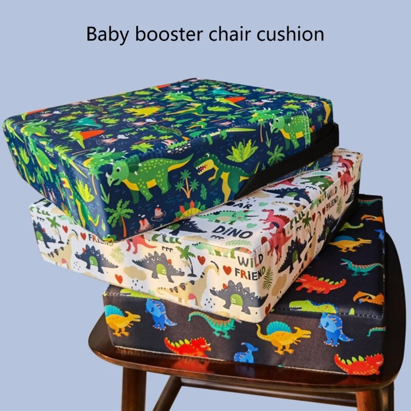 مقعد معزز للأطفال الصغار قابل للغسل مع حزام لكرسي الطعام زيادة وسادة إسفنجية عالية الكثافة وسادة سفلية مانعة للانزلاق 45BF