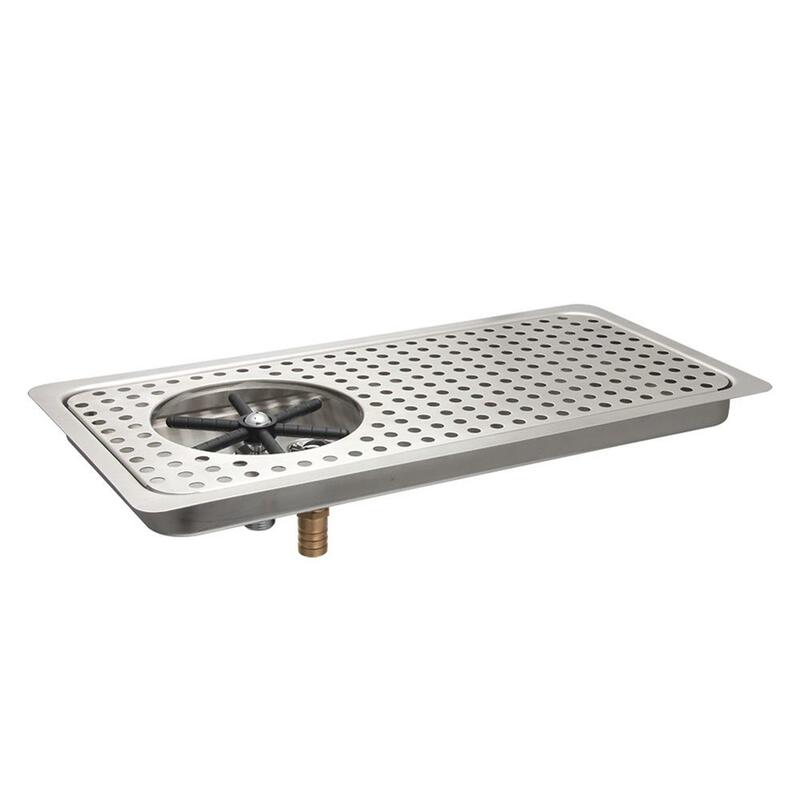 Stainless Steel Kitchen Drip Tray With Glass Rinser And Drainer