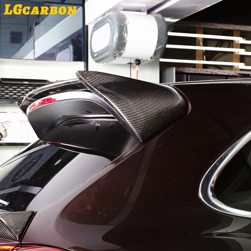Lgcarbon Real Carbon Fiber Achtervleugel Kofferbak Lip Dak Spoiler Voor Porsche Cayenne