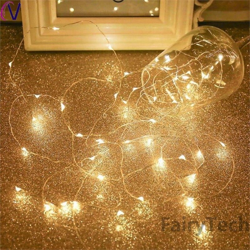 10/20/30 متر USB LED سلسلة أضواء النحاس الفضة سلك جارلاند ضوء مقاوم للماء الجنية أضواء لعيد الميلاد حفل زفاف الديكور