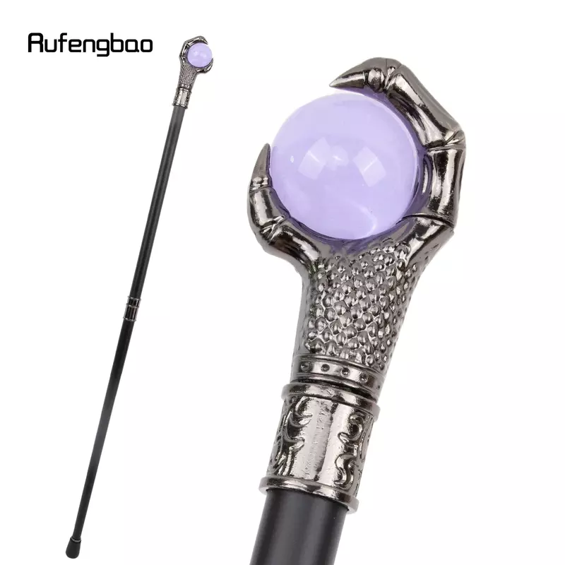 Драконий коготь схватывается, искусственный фиолетовый стеклянный шар, Серебряный трость для ходьбы, модная декоративная трость, трость для ходьбы, трость 93 см