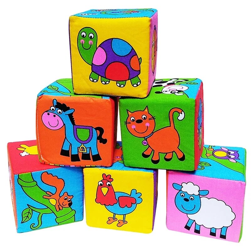 Montessori klocki dla dziecka zabawki 0 12 miesięcy 1 rok miękkie Cube zestaw grzechotka dzieci zabawki sensoryczne wczesna edukacja