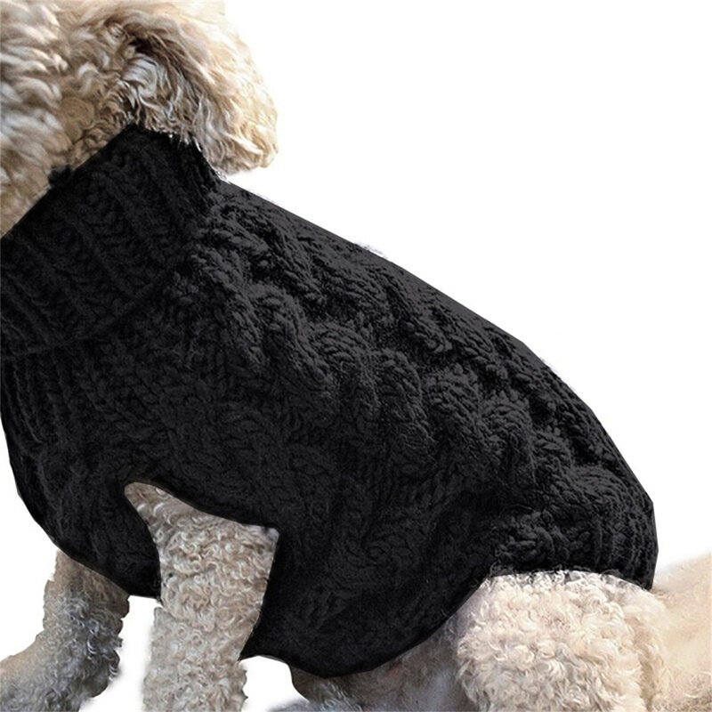 Sweater anak anjing untuk anjing kecil sedang pakaian kucing Turtleneck hangat musim dingin rompi Chihuahua jaket Teddy mantel Yorkie lembut