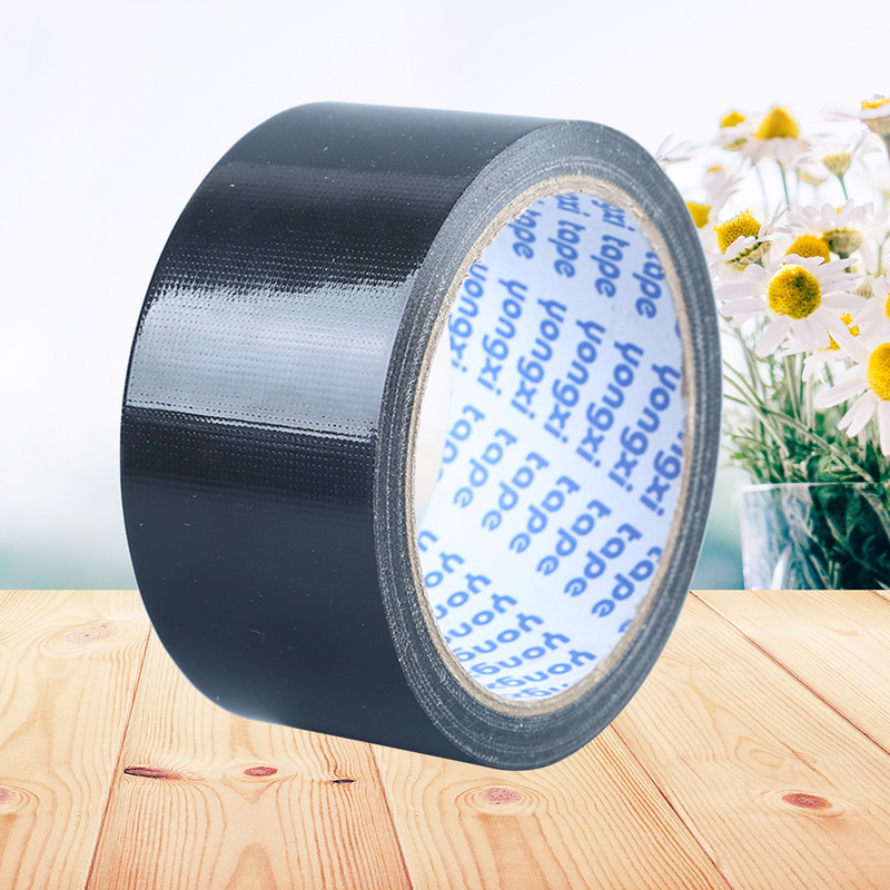 Waterproof Single-Sided Electrical Equipment Strong Adhesive Cloth Duct Tape DIY Cloth Stage Waterproof Rug(Black/5cmx13m)
