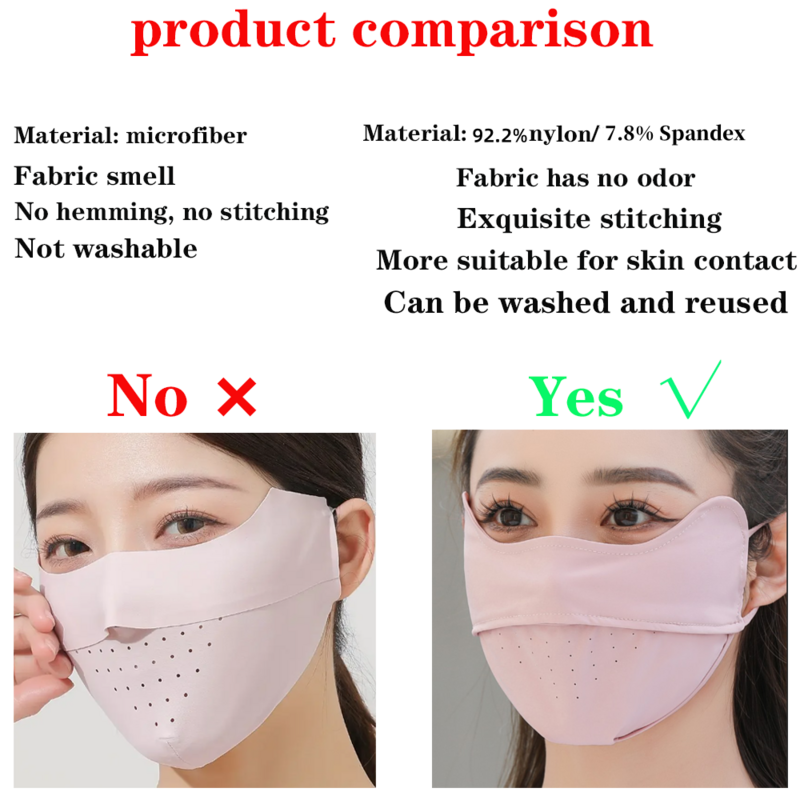 Mascarilla facial Unisex con protección solar UV, ajustable, transpirable, para exteriores, correr, ciclismo
