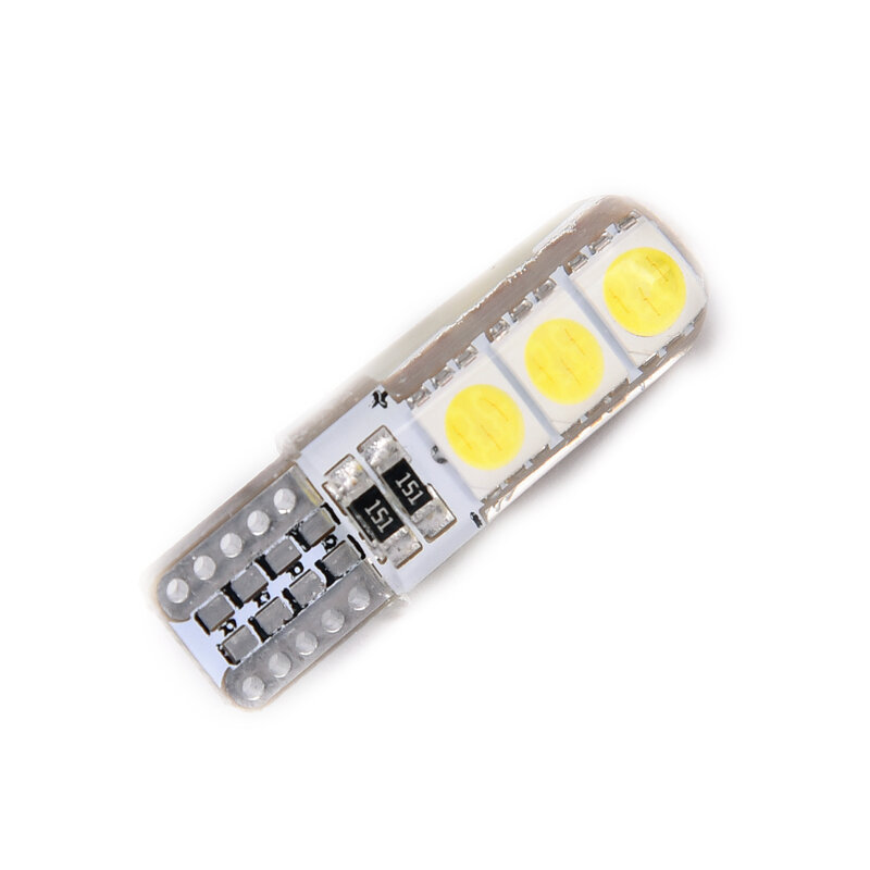 Obudowa silikonowa Canbus LED lampa boczna biała kopuła tablicy rejestracyjnej 12V DC T10 194 W5W T10-5050-6SMD praktyczna przydatna