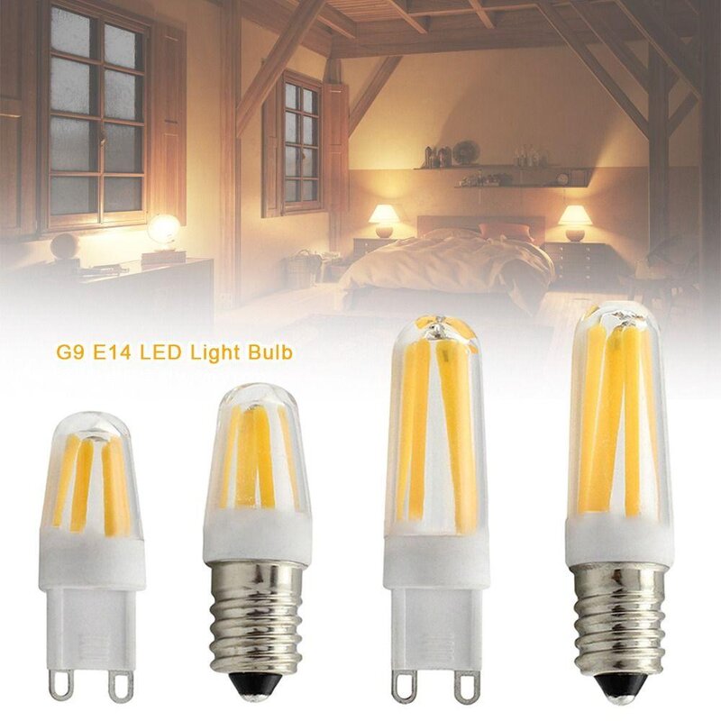 Lâmpada LED regulável para casa, tampa da lâmpada de cristal, luz anti-flare, branco, quente, PC, G9, E14, substituição
