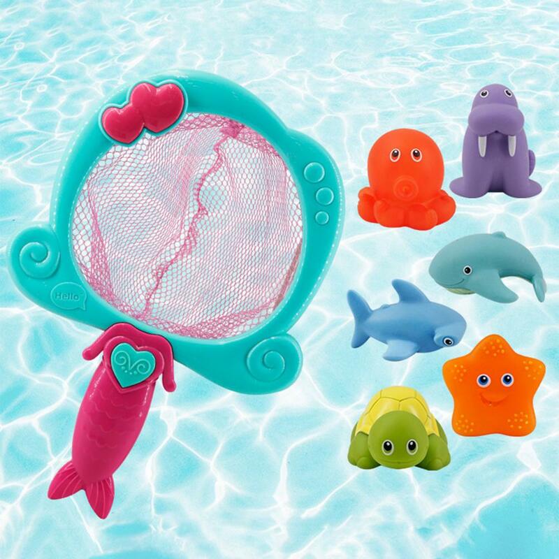 1 Set adorabili giocattoli da pesca da bagno materiale Spray d'acqua sicurezza giocattoli da pesca per bambini piscina giocattoli per l'acqua da bagno per bambini
