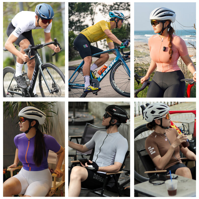 Darevic Jersey bersepeda pria dan wanita, Jersey ramping pas badan Pro bersepeda 2024 bernapas cepat kering