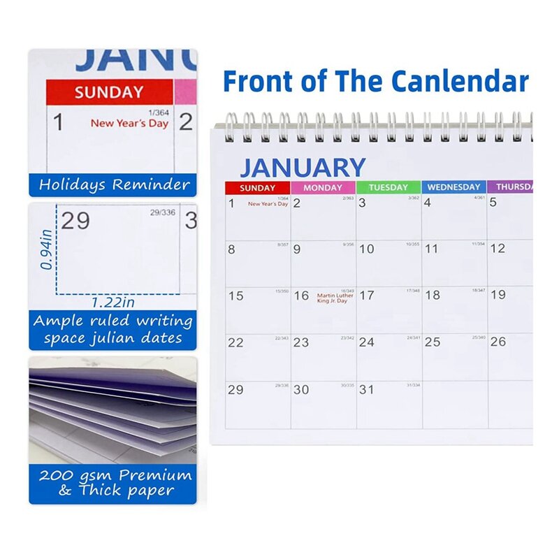 Настольный календарь 2023 ежемесячный стоячий флип-календарь с января, блоки на Новый год и рождественские подарки для дома/офиса