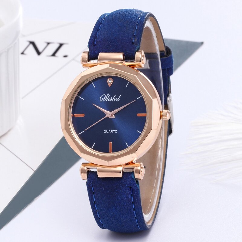 Hot selling fashion star sparkly sanded leather watches Girl ladies quartz watches