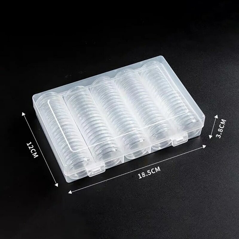 100 Pcs Coin Clip Money Storage Boxes Store Portable Holder Clear Stand Silver Dollar Protector