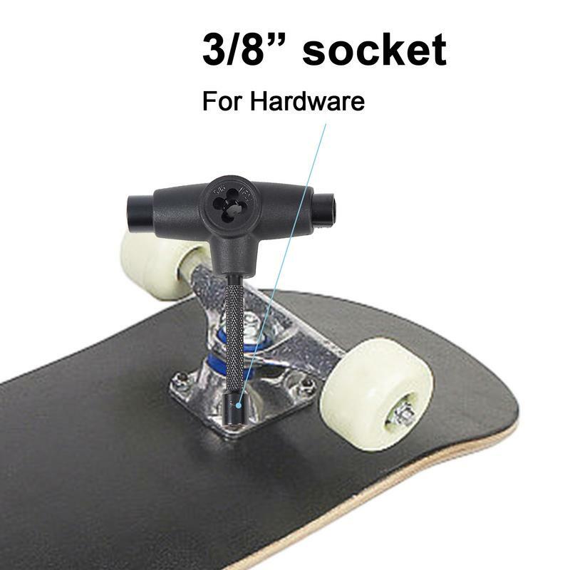 T alat Skate, alat Skateboard bentuk T untuk papan luncur, pegangan Bar, kunci pas keran Ratchet untuk sepatu roda empat
