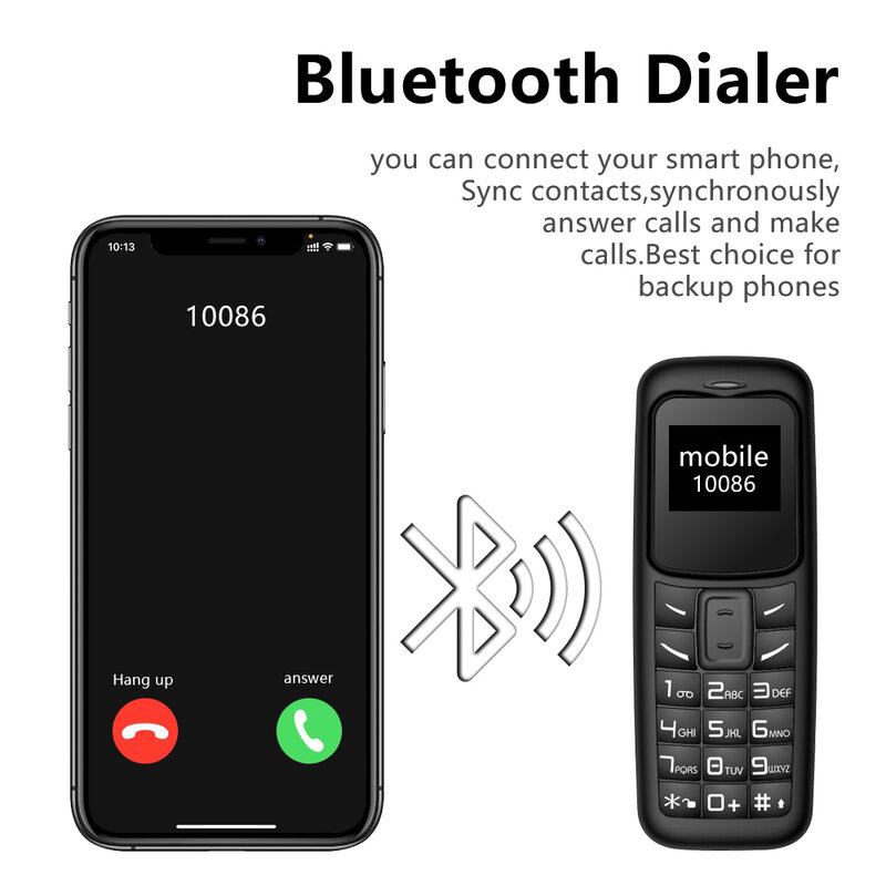 小さな携帯電話,Bluetooth,デュアルSIMを備えた超小型携帯電話,アラームと心拍数を測定するためのミニバックマイク,SERVO-BM30モデル