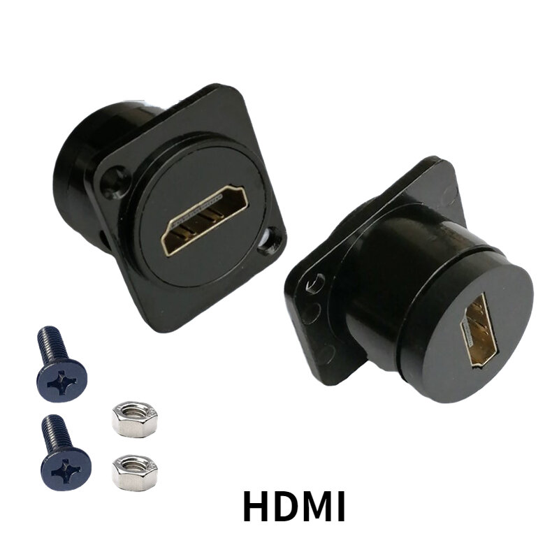 Hdmiメス-メスアダプターコネクタ、ネジ付きストレートバットジョイント、固定パネルモジュール