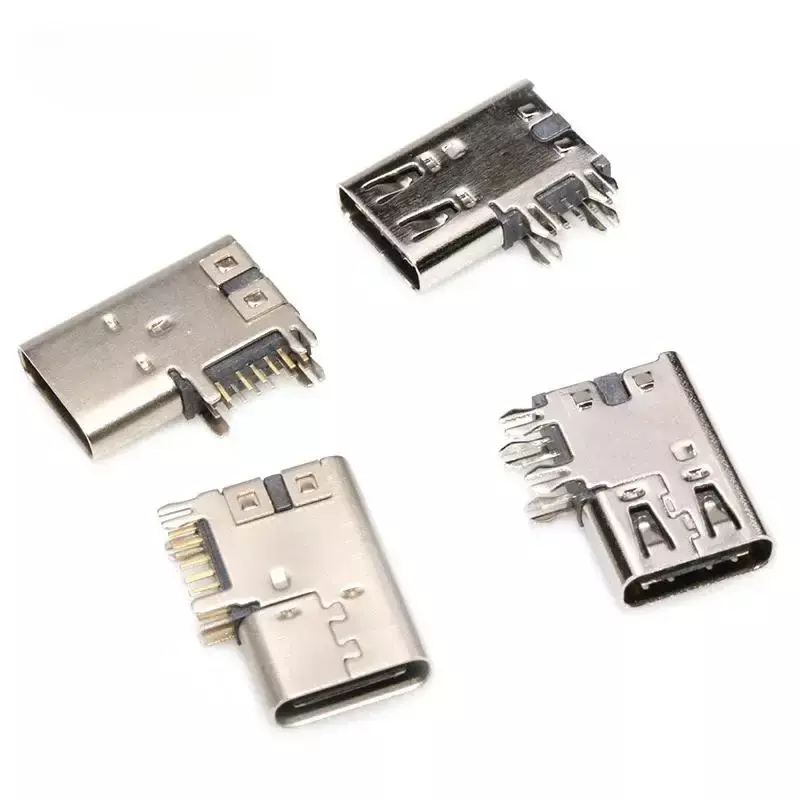 USB 3.1 Tipo-C Feminino e Masculino Seat Interface, 6P Plug, 14P Vertical Patch, 9P Sink Plate, Tipo-C, Feminino, 2Pcs