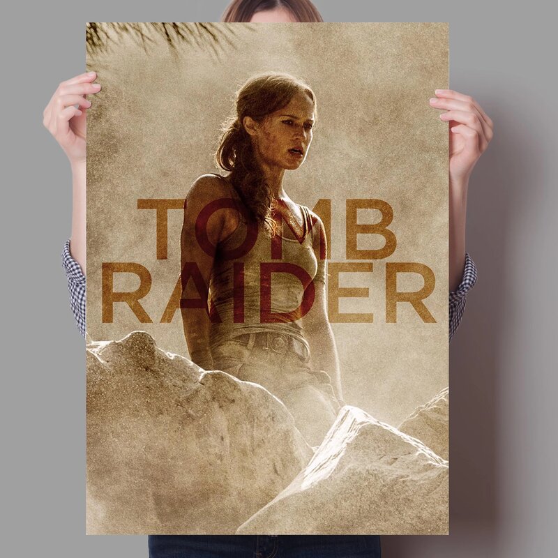 Klasyczna akcja przygoda film Lara Croft Tomb Raider rodzina dekoracje ścienne plakat prezent Angelina Jolie z udziałem na płótnie