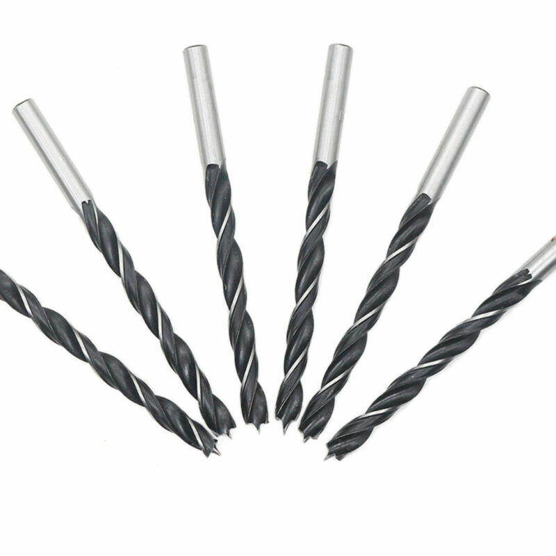Forets à bois en acier à haute teneur en carbone avec point central, kit de forets en spirale, travail de calcul, diamètre 3mm, 4mm, 5mm, 10 pièces