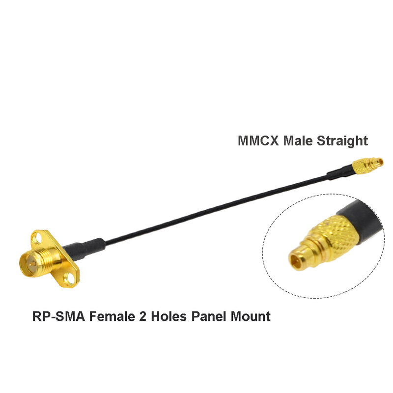 1PCS MMCX to SMA/RP-SMA Female Flange Panel Mount RF1.37 Pigtail Cable FPV Antenna Extension Cord for TBS Unify PandaRC VTX