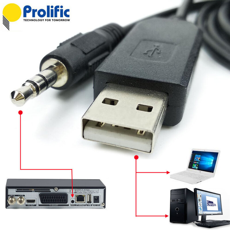Cable de Flash para FreeSAT V8, soporte para Win11 PL2303, USB-3.5mm, estéreo RS232, GTMedia V7 V8, actualización de plomo intermitente, envío UPG