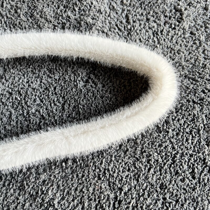 1M bulu palsu renda putih MinkFur buatan tangan wol atasan dekorasi Burr DIY bahan aksesoris Blinger