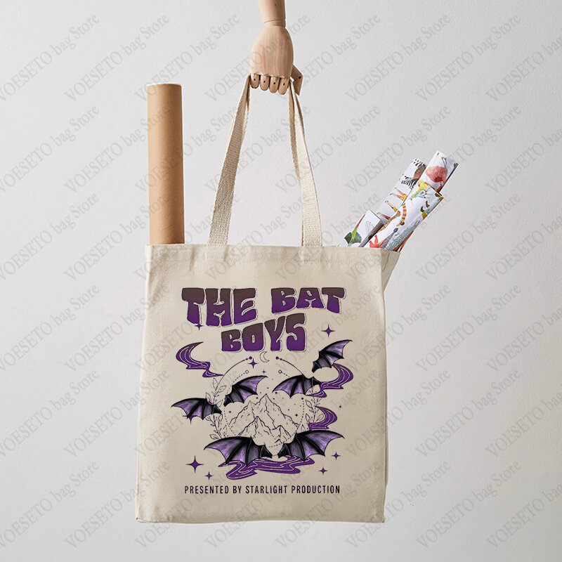 Acotar The Bat tas Tote pola anak laki-laki tas bahu kanvas untuk pecinta Band tas belanja dapat digunakan kembali tas Illyrians Warriors