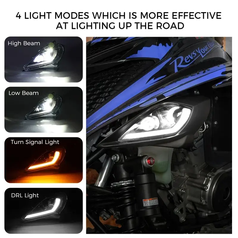 KEMIMOTO-LED Faróis para Yamaha Raptor 700, luzes de sinalização, montagem do interruptor, YFZ450, YFZ450R, YFZ450X, Wolverine 450, 350, 700