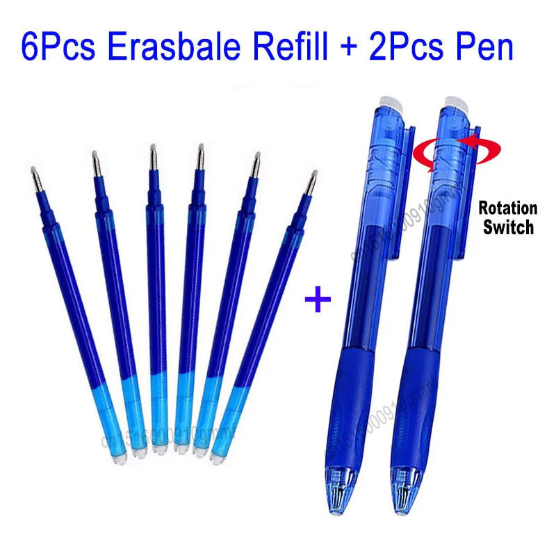 Гелевая ручка со стираемыми чернилами, 0,7 мм, 6 + 2 шт./комплект
