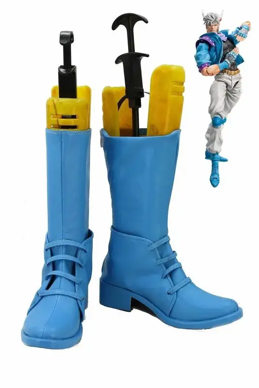 Jojo's bizarres Abenteuer 2 Caesar Cosplay Schuhe blaue Stiefel nach Maß