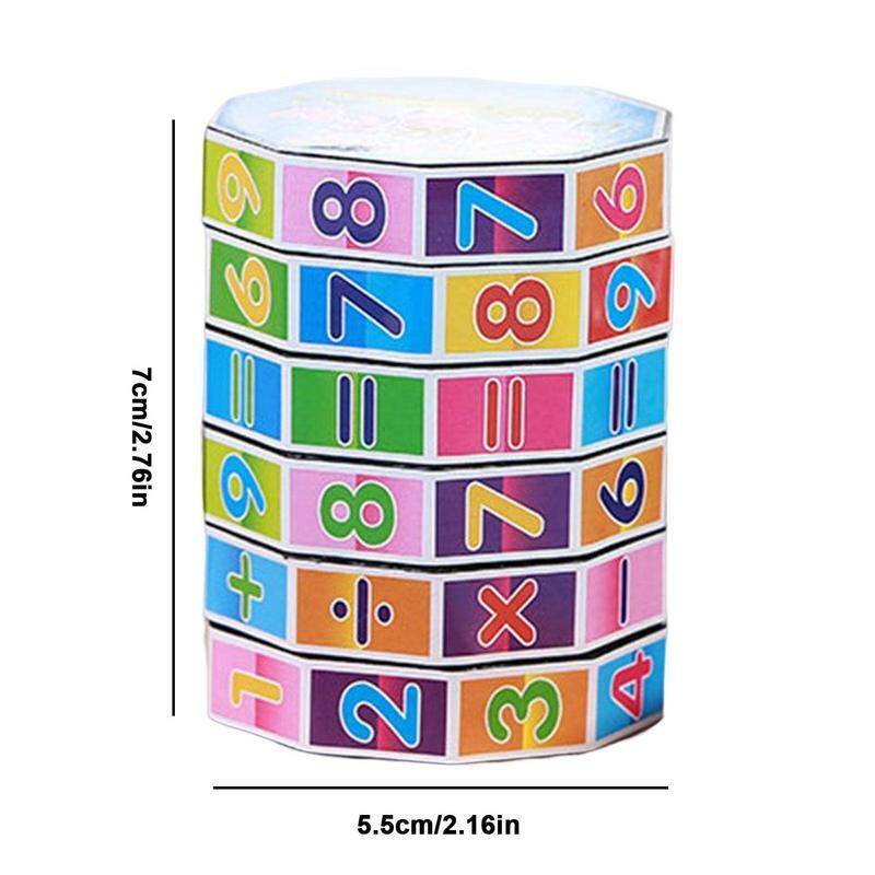Montessori ของเล่นคณิตศาสตร์คำนวณปริศนาที่ถอดออกได้คอลัมน์ Cube เพิ่มลบคูณและหารการออกกำลังกายอุปกรณ์ห้องเรียน