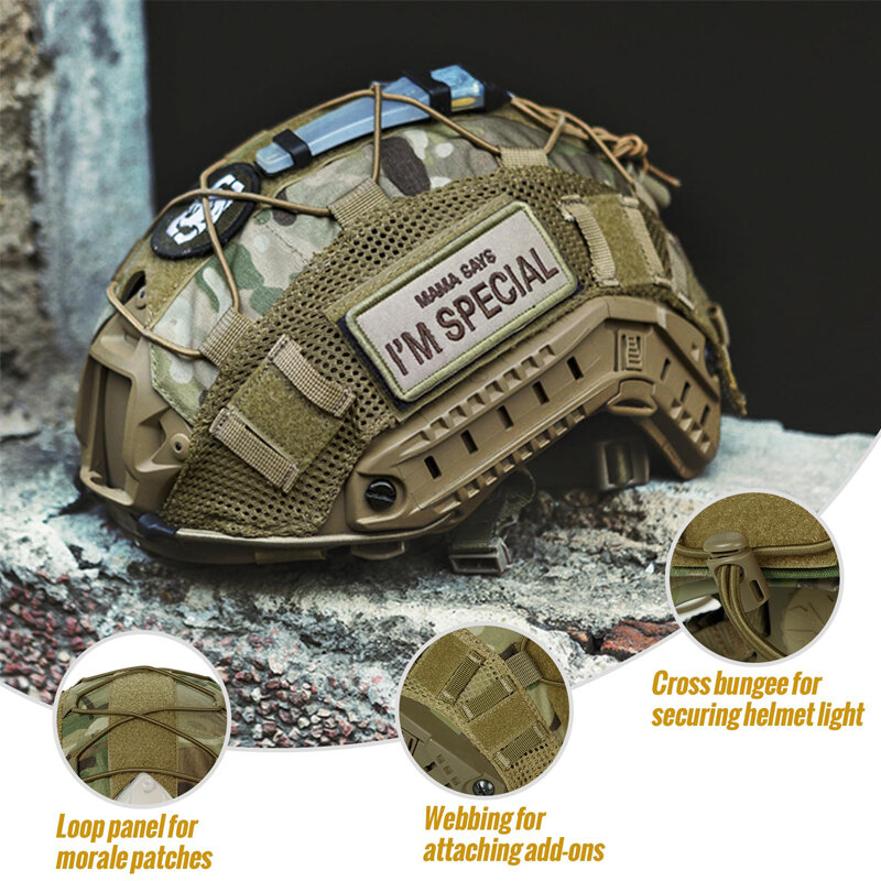 Casco tattico copertura Airsoft Paintball casco panno per Fast MH PJ BJ casco 500D Nylon accessori militari senza casco