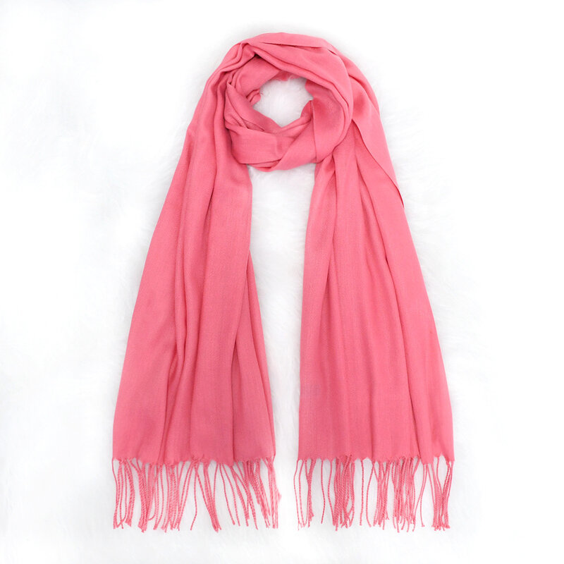 Fashion New Cashmere Scarf Soft Solid For Women Winter Warm Long Shawl Tassel Hijabs Scarves Student Pashmina Bandana Gift