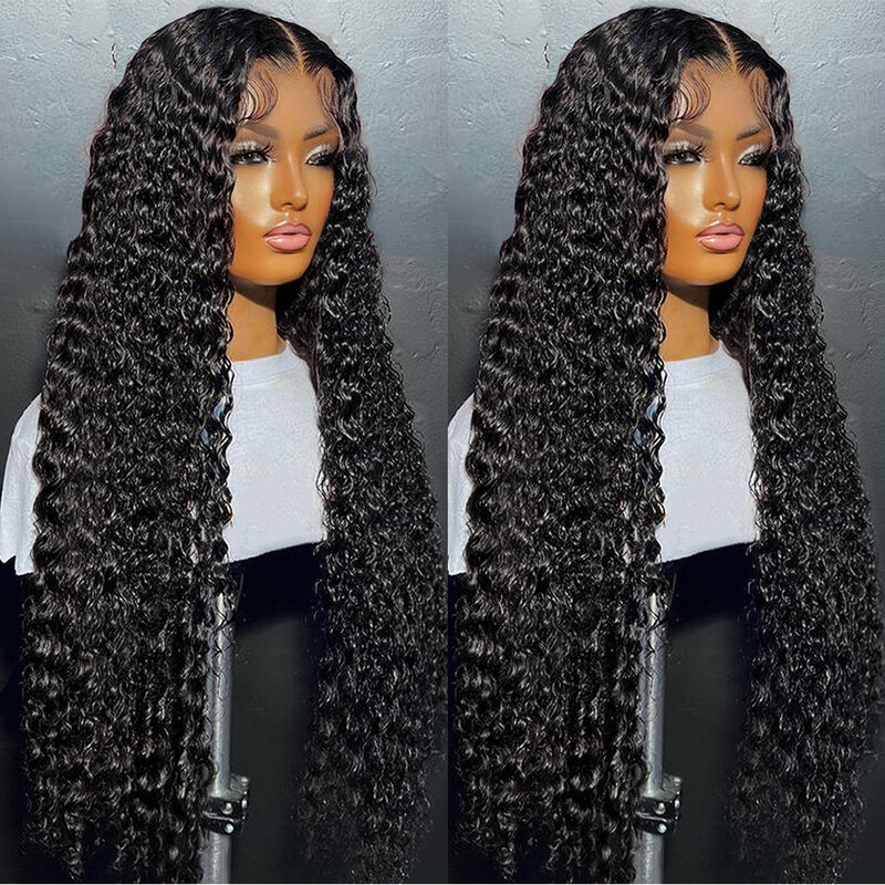 40inch Water Wave Curly Lace Frontal Wigs 13x4 13x6 HD Deep Wave Lace Frontal Wig 360 Full Human Hair Wigs For Women On Sale
