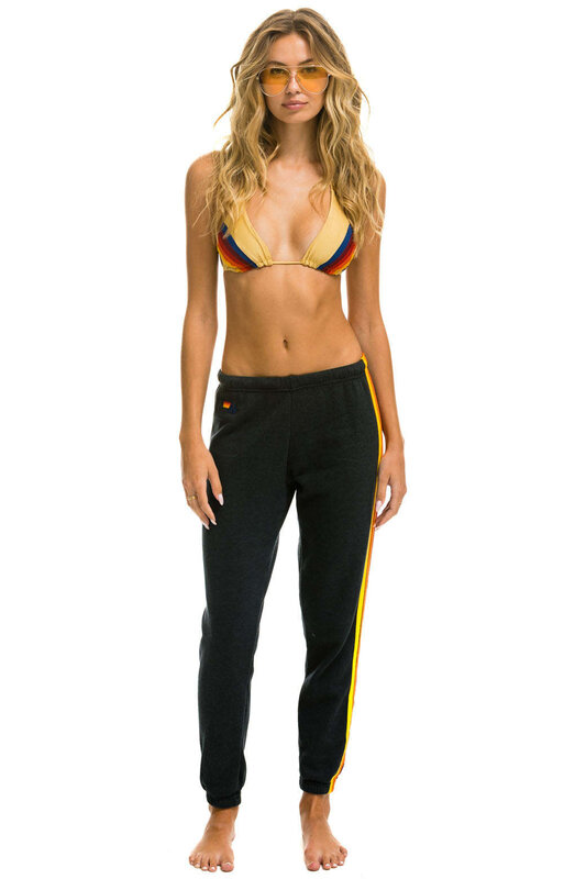 New Women's 5 Stripe Sweatpants Girl's Aviator Nation Sports Casual Knitted Pants Female Elastic Soft Sport Pants