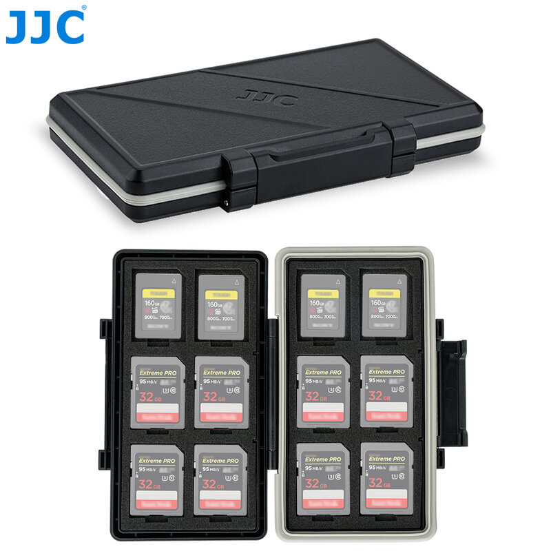JJC CFexpress Etui typu A Wodoodporne pudełko na kartę SD Akcesoria fotograficzne do 12 kart SD/SDHC/SDXC i 12 CFexpress typu A
