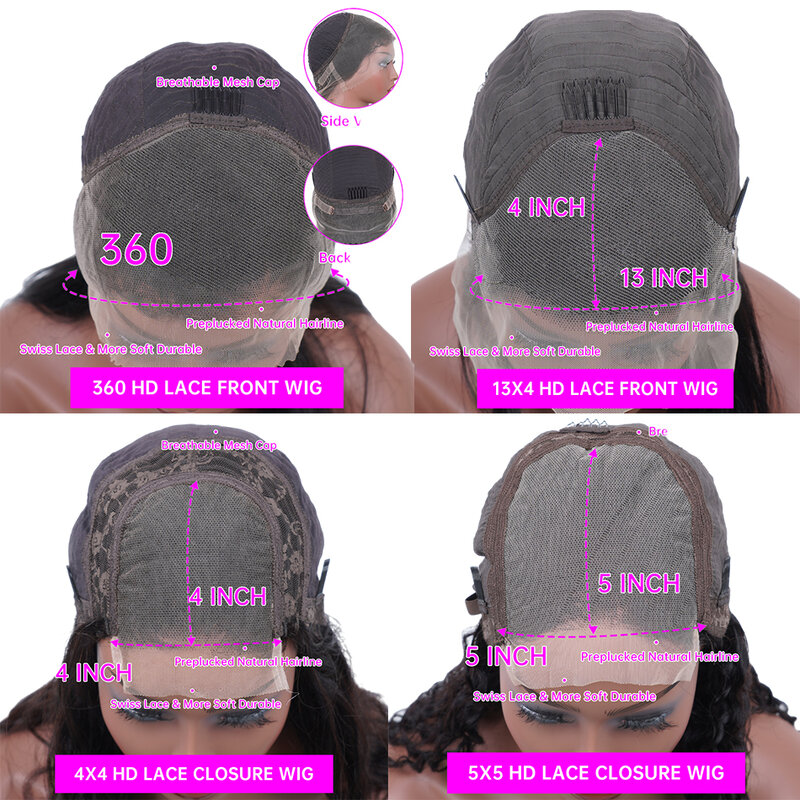 Perruque Lace Front Wig 250 naturelle brésilienne lisse-Sophia, cheveux humains, 13x4, 13x6, pre-plucked, densité 360, 20 30 pouces