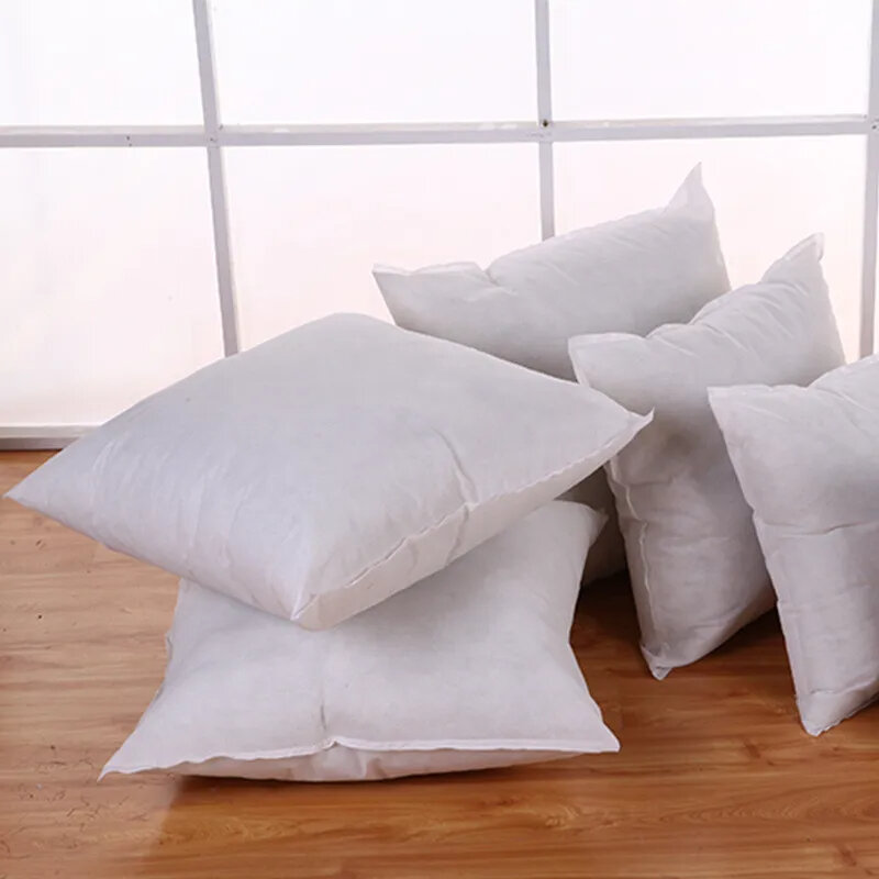 Almohada de rebote blanca 100% algodón, cojín central para sofá, asiento de coche, decoración interior del hogar, 45x45cm