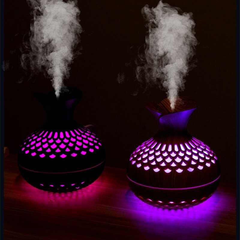 Holzmaserung Mini Vase Luftbe feuchter USB elektrische Ultraschall Wasser Aroma ätherische Öl Diffusor Home Room Duft Luft reiniger