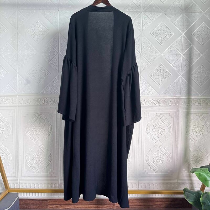 ชุดกิโมโนคาร์ดิแกนแขนบานออกสำหรับผู้หญิงดูไบมุสลิมอาบายาเสื้อคลุมชุดเดรสปาร์ตี้บานชุดยาวดูไบ