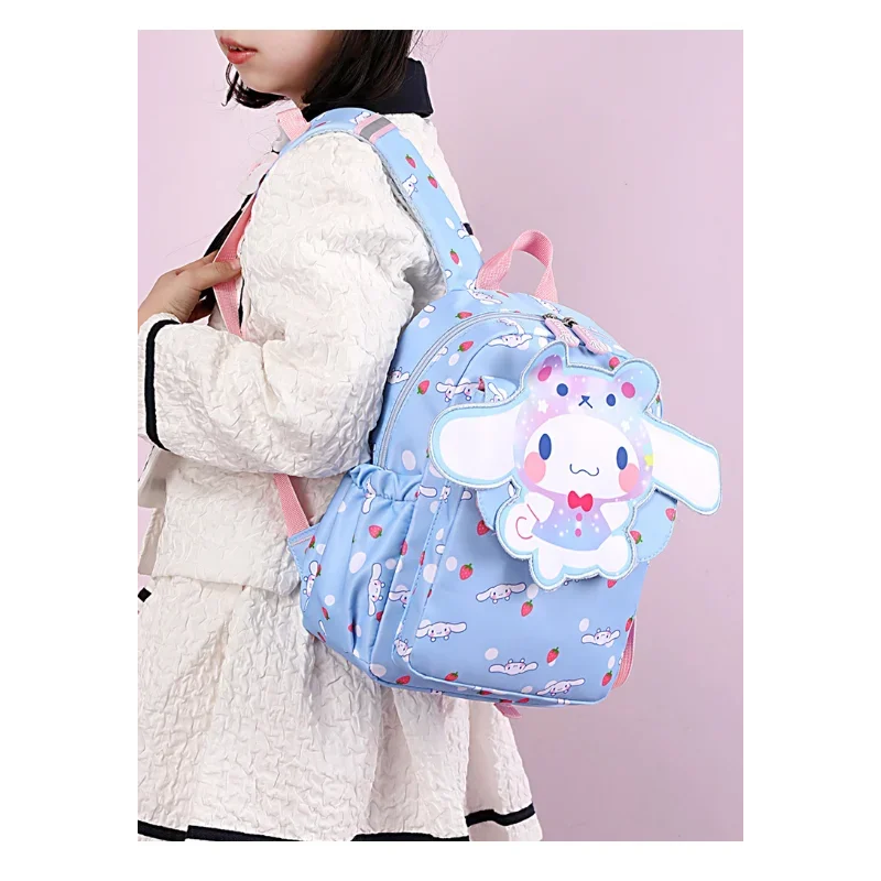 Sanrio Hello Kitty Student Schoolbag, cachorro de jade pendurado, mochila infantil bonito dos desenhos animados, leve e grande capacidade, nova mochila M