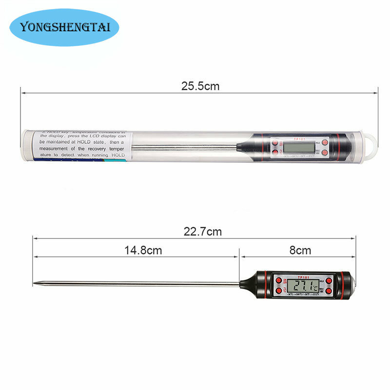 TP101 Black and White Food Baking Digital Kitchen Thermometer Electronic Probe Liquid Barbecue BBQ Temperature Measuring Pen