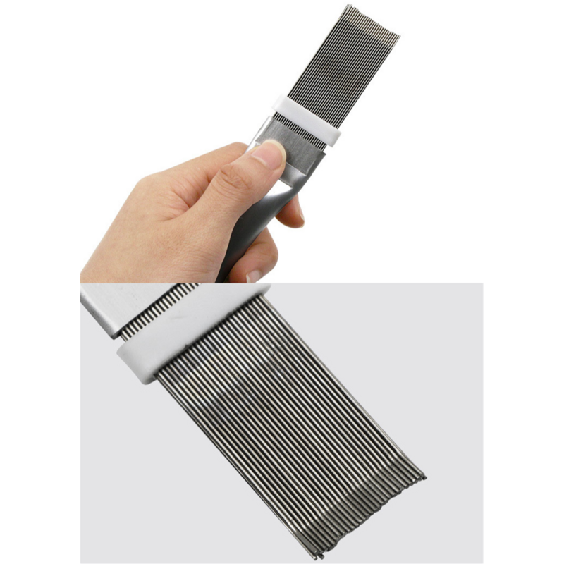 Air Conditioning Fin Condenser Comb Stainless Steel Fin Comb Refrigeration Service Tool Tilting Blade Cleaning Brush