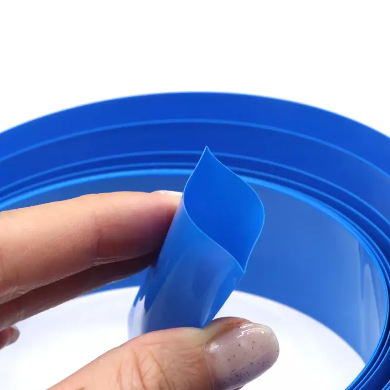 1 metro blu 18650 batteria Lipo PVC tubo termoretraibile confezione 125mm ~ 625mm larghezza pellicola isolata avvolgere custodia al litio manicotto del cavo blu