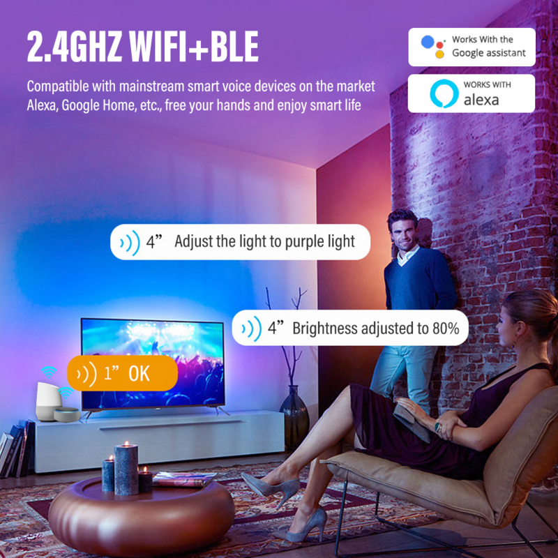 Tuya WiFi Smart LED plafoniere 110v-240v RGB plafoniere dimmerabili lampada da soffitto rotonda per camera da letto Living Home Alexa Google