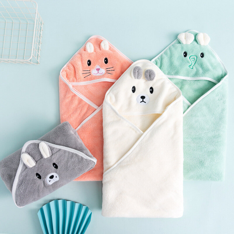 Полотенца с капюшоном для малышей, банный халат для новорожденных, супермягкое банное полотенце, одеяло, теплое зеленое покрытие для младенцев, мальчиков и девочек