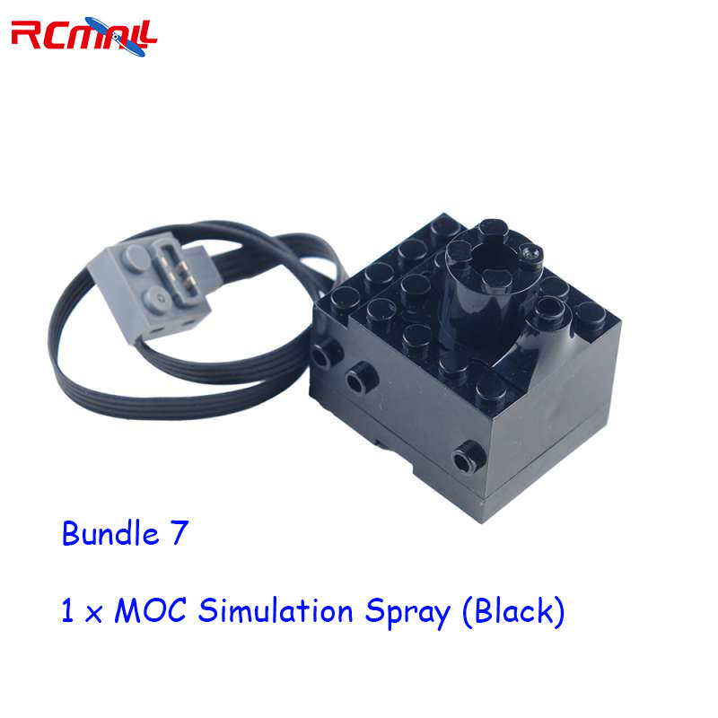 MOC Simulation Spray Smoking Electric Exhaust Parts for Cars Building Blocks Trains Toys Compatible with LEGOeds Blocks