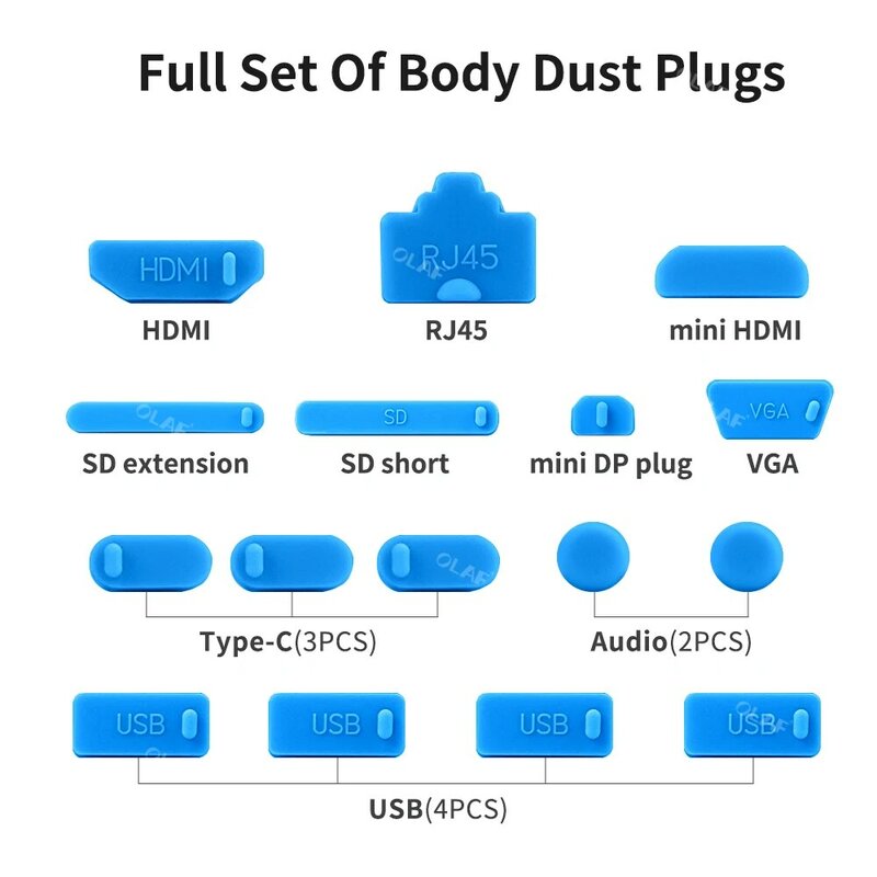 16pcs 다채로운 실리콘 안티 먼지 플러그 커버 스 토퍼 노트북 먼지 플러그 컴퓨터 액세서리 인터페이스 커버 노트북 PC